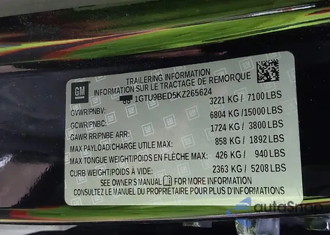 2019 GMC Sierra 1500 Sle из США, поврежденный, VIN 1GTU9BED5KZ265624